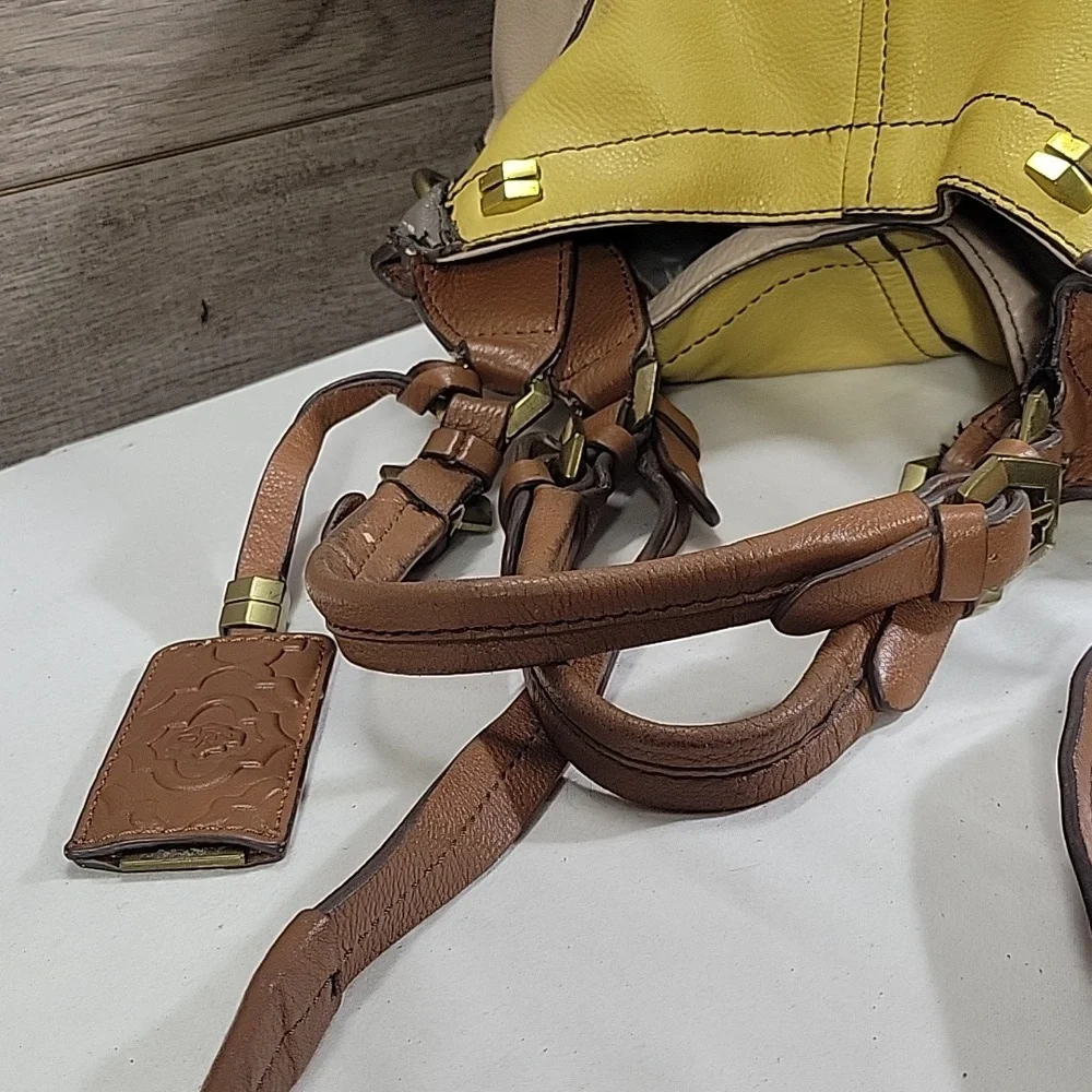 OrYANY Yellow and Tan Leather Bag - Picture 8 of 16